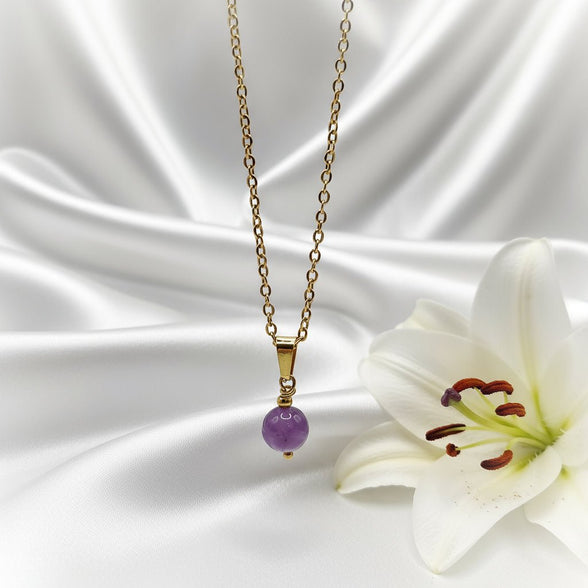 Collier et sa Perle de pierre Naturelle au choix - Secret de Cristaux