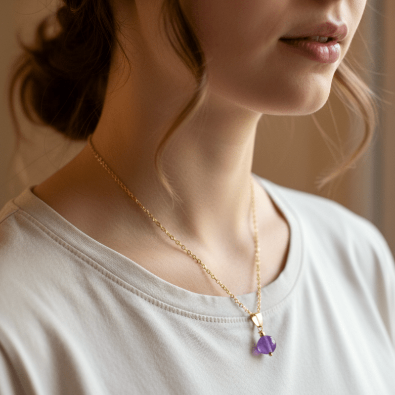 Collier et sa Perle de pierre Naturelle au choix - Secret de Cristaux