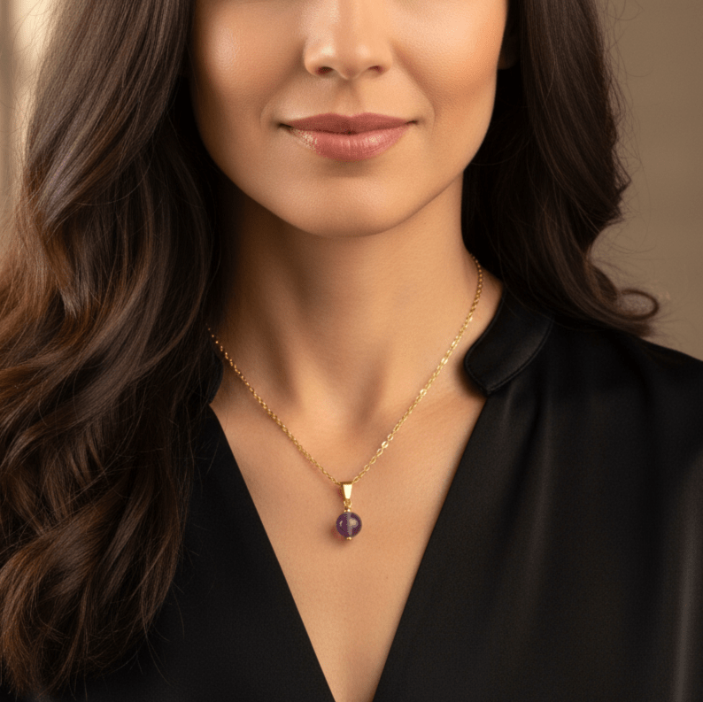 Collier et sa Perle de pierre Naturelle au choix - Secret de Cristaux