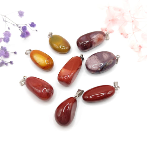 Pendentif en jaspe mokaite multicolore de qualité AA - Secret de Cristaux