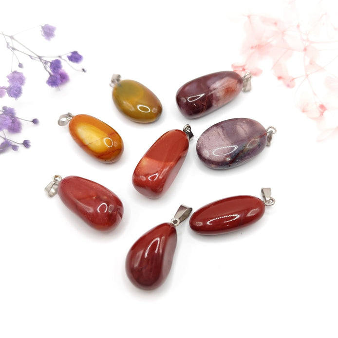 Pendentif en jaspe mokaite multicolore de qualité AA - Secret de Cristaux