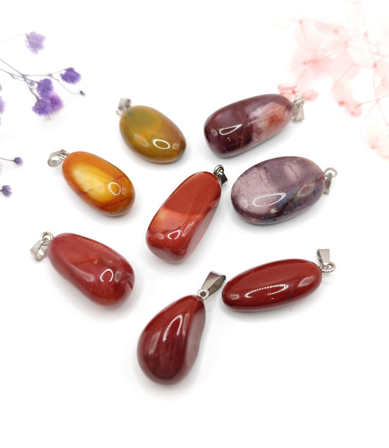 Pendentif en jaspe mokaite multicolore de qualité AA - Secret de Cristaux