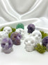 Crânes en Pierres Naturelles – Améthyste & Howlite (3 cm) - Secret de Cristaux