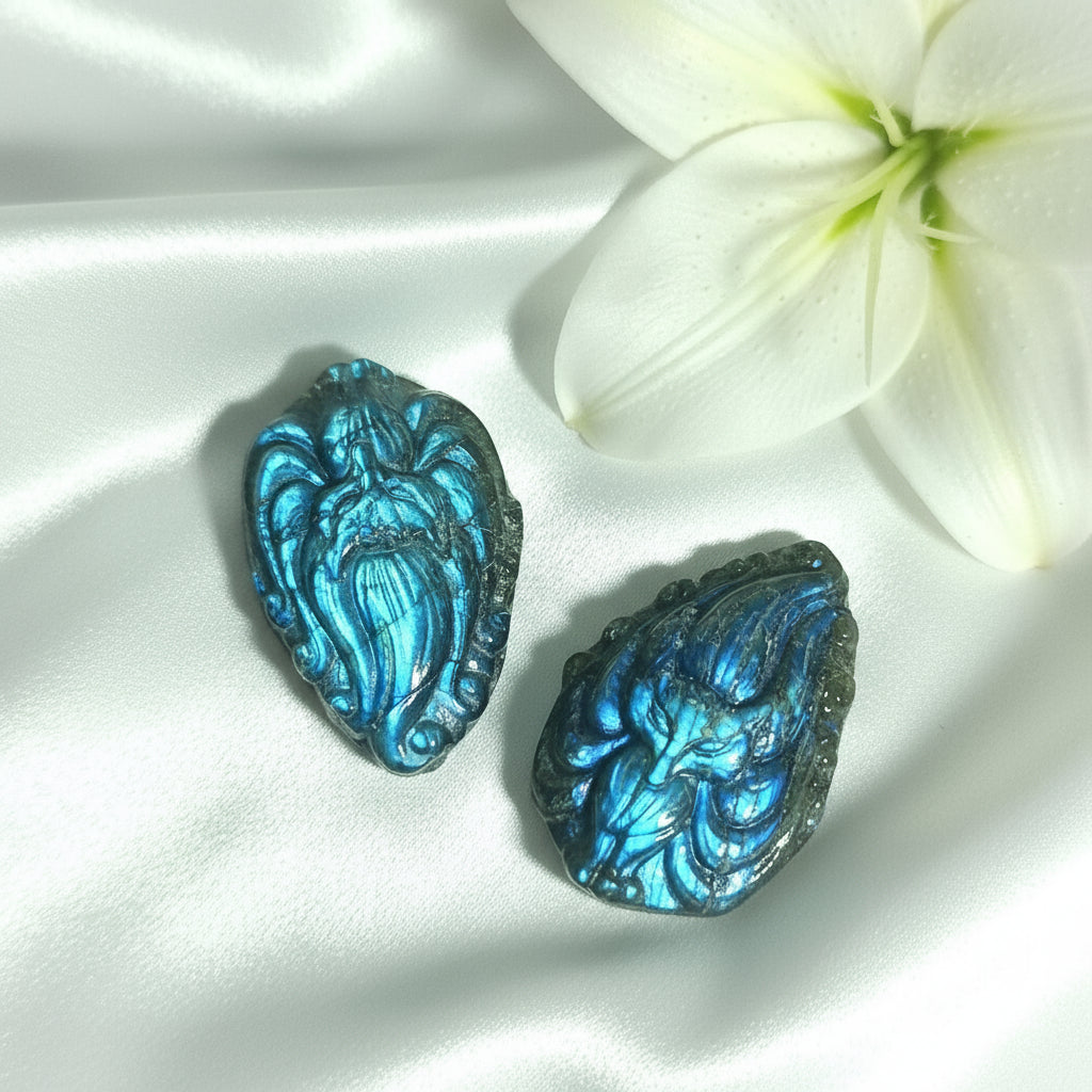 Pierre de Labradorite galet, de poche, bloc à poser - Secret de Cristaux