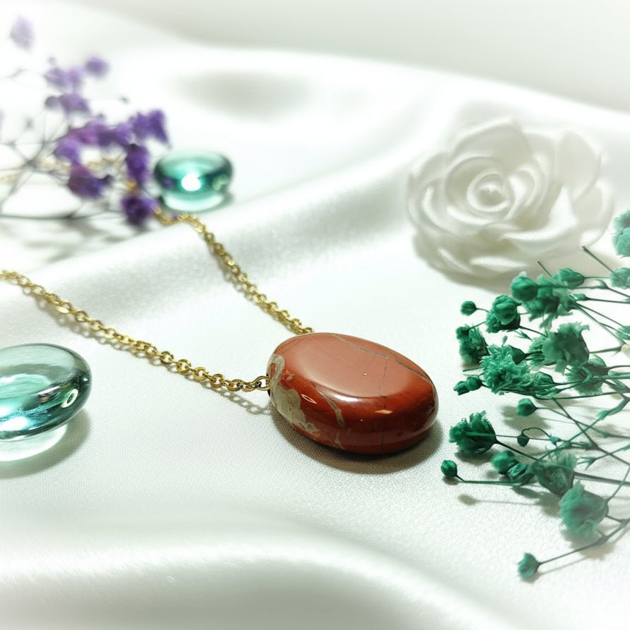 Pierre de jaspe Mokaite, rouge, polychrome, paysage au choix - Secret de Cristaux