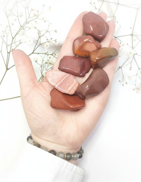 Pierre de jaspe Mokaite, rouge, polychrome, paysage au choix - Secret de Cristaux