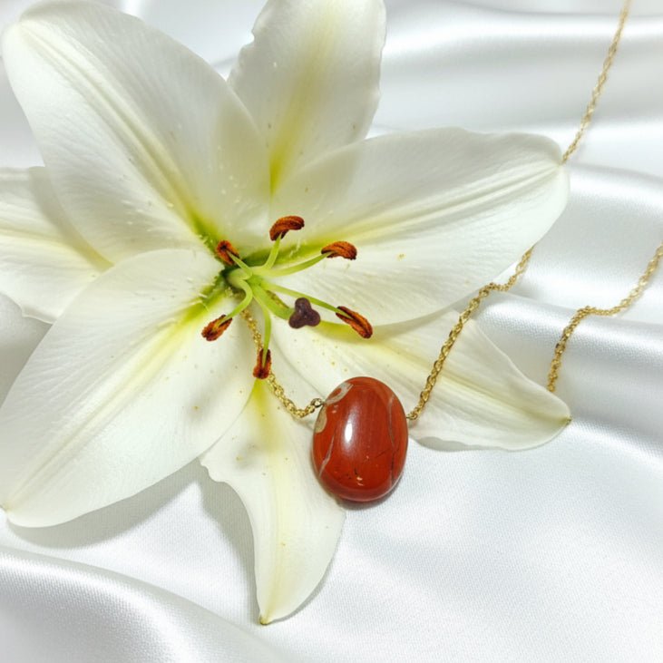 Pierre de jaspe Mokaite, rouge, polychrome, paysage au choix - Secret de Cristaux