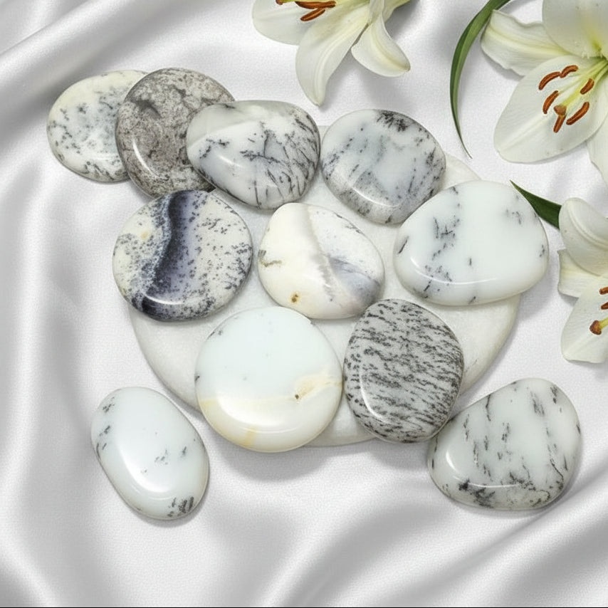 Merlinite,  agate opale dendritique - 