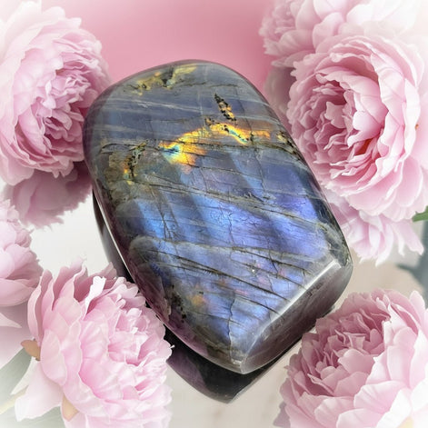 Pierre de Labradorite galet, de poche, bloc à poser - Secret de Cristaux