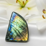 Pierre de Labradorite galet, de poche, bloc à poser - Secret de Cristaux