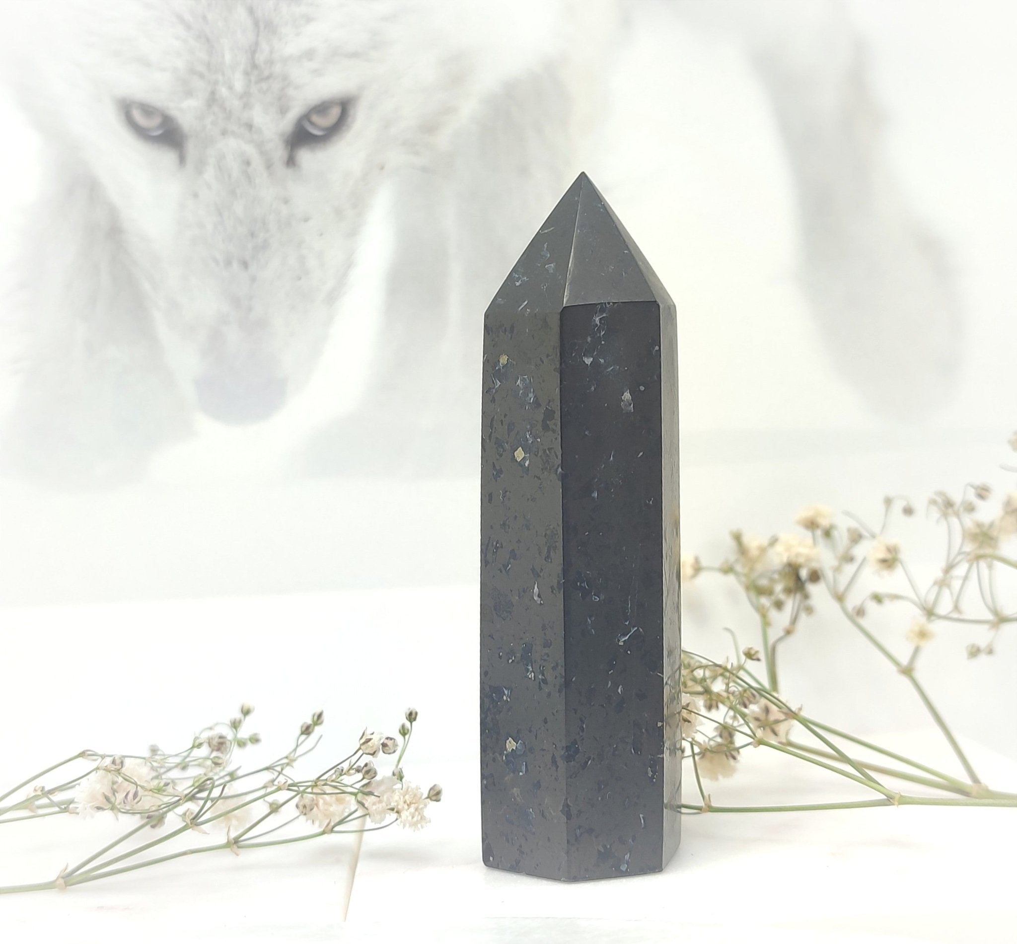 Pierre de Shungite roulée, boule, pyramide et pointe au choix - Secret de Cristaux