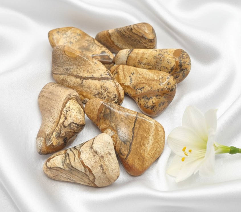 Pierre de jaspe Mokaite, rouge, polychrome, paysage au choix - Secret de Cristaux