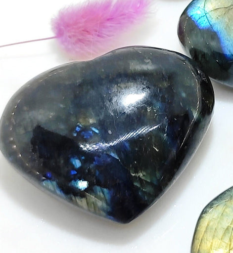 Pierre de Labradorite galet, de poche, bloc à poser - Secret de Cristaux