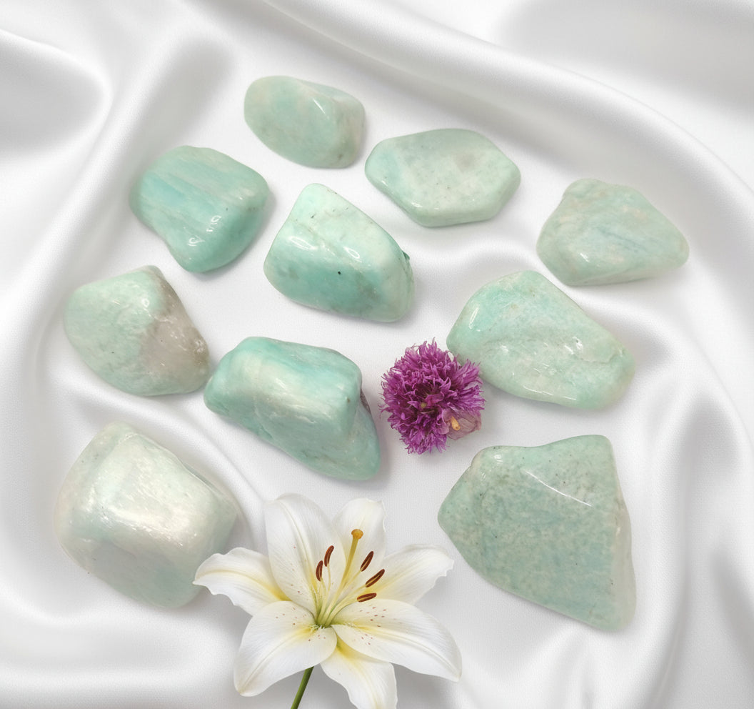 Pierre d'amazonite, Galet, pierres roulées, bloc, au choix - Secret de Cristaux