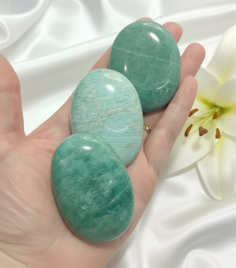 Pierre d'amazonite, Galet, pierres roulées, bloc, au choix - Secret de Cristaux