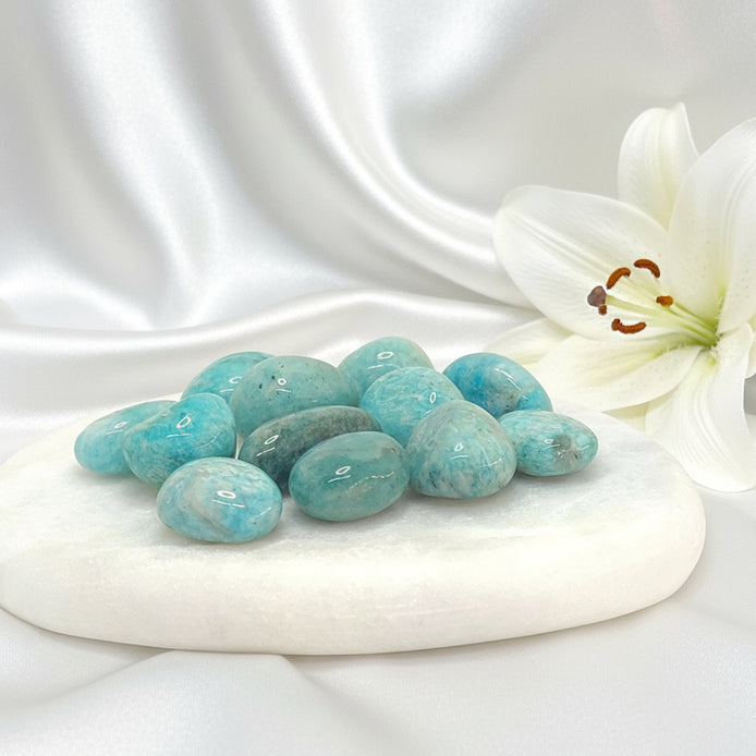 Pierre d'amazonite, Galet, pierres roulées, bloc, au choix - Secret de Cristaux