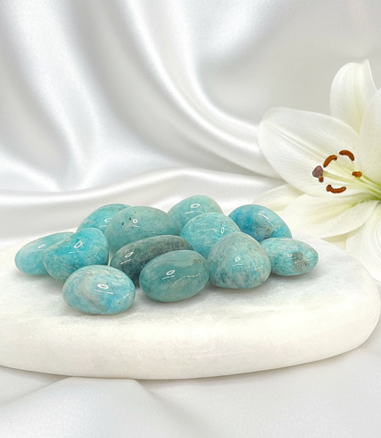 Pierre d'amazonite, Galet, pierres roulées, bloc, au choix - Secret de Cristaux