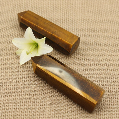 Pierre Oeil de tigre roulée ou pointe - Secret de Cristaux