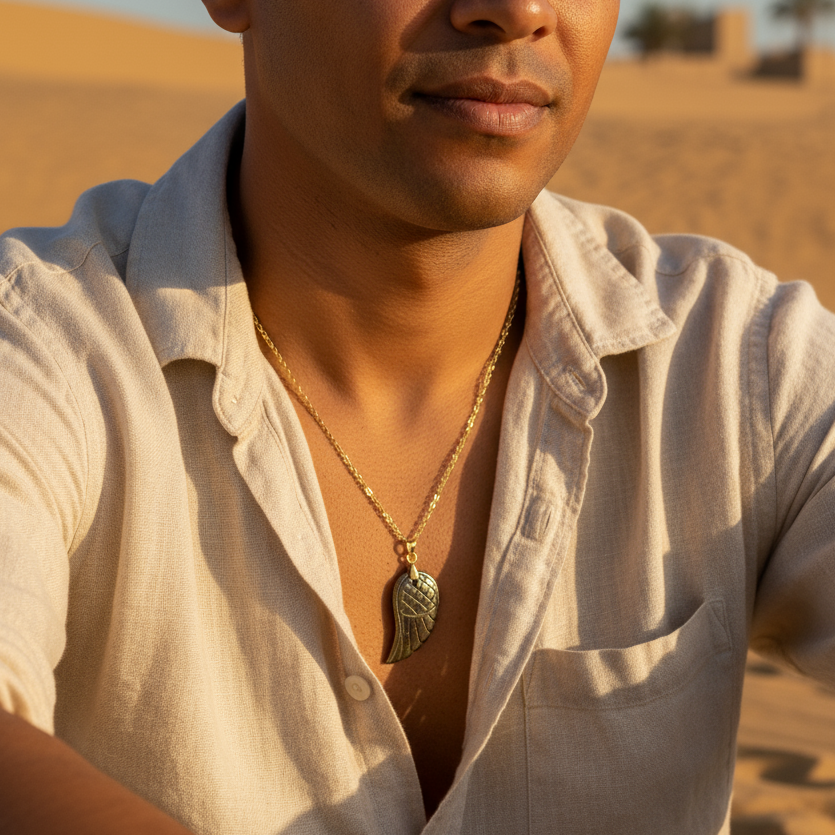 collier homme en pierre