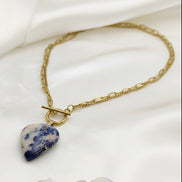 Collier doré en sodalite extra — Intuition, clarté