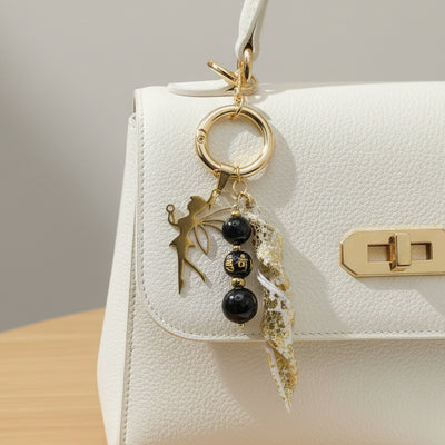 Bijou de sac protection obsidienne et tourmaline noire