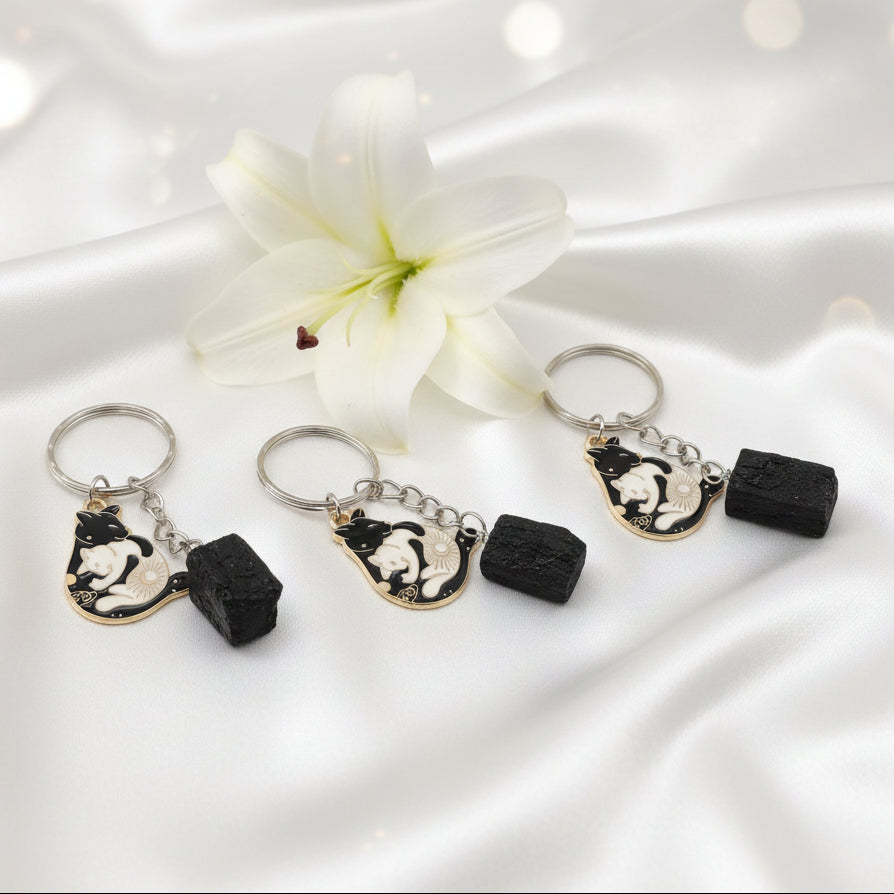 porte clés tourmaline noir