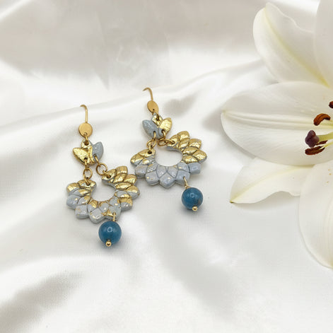 Boucles d’Oreilles Rosa Apatite en doré