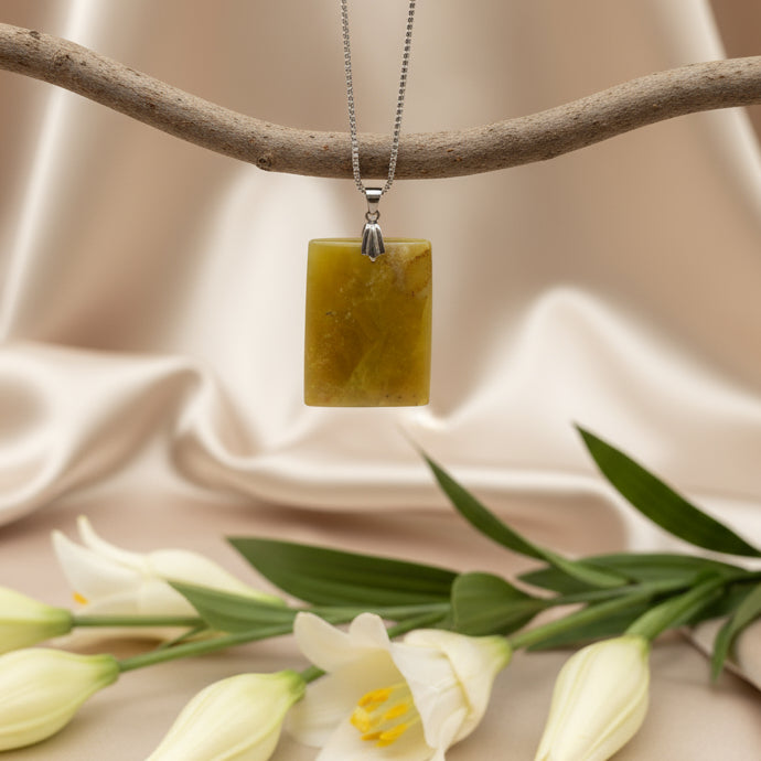 collier chaine opale verte homme