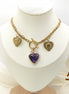 collier chic en améthyste avec gros coeur
