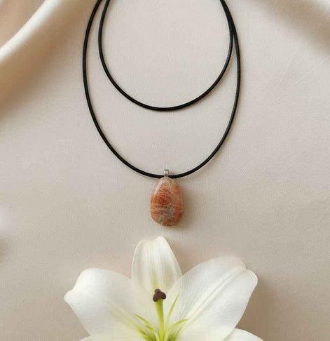 Collier et Pierre de soleil roulée qualité AA au choix