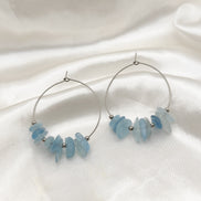 Boucles d'oreilles créoles en pierres et en acier inoxydable au choix