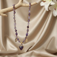 collier en pierres naturelles améthyste