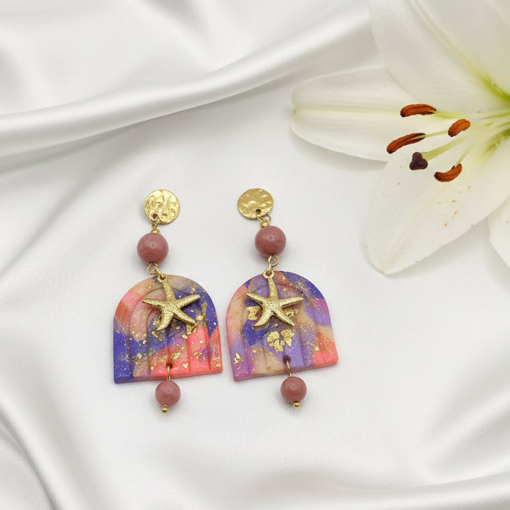 boucles d oreilles étoile de mer