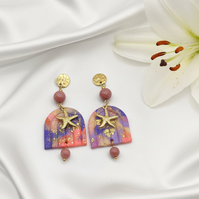 boucles d oreilles étoile de mer