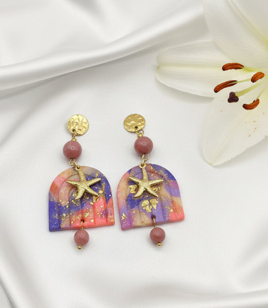 boucles d oreilles étoile de mer