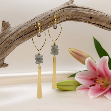 bijoux fin doré en labradorite