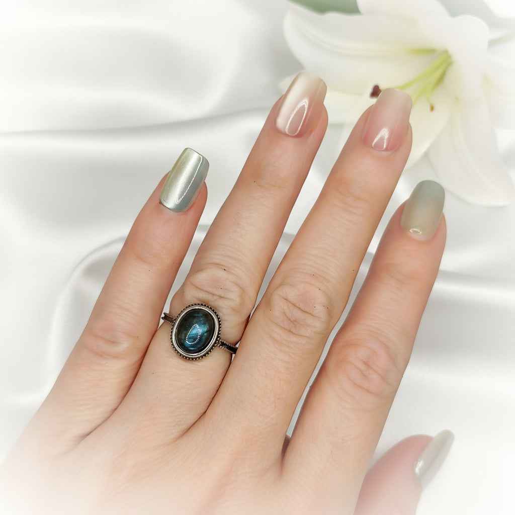 Bague en argent s925 et labradorite
