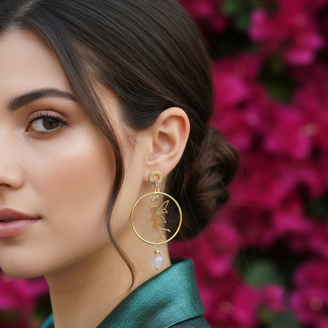Boucles d'oreilles  pierre de lune