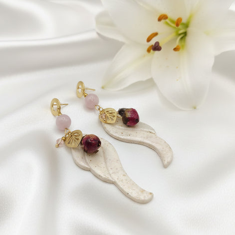 boucles d'oreilles kunzite rose