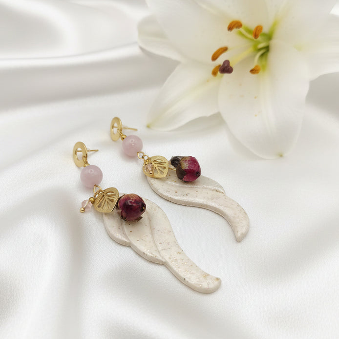 boucles d'oreilles kunzite rose