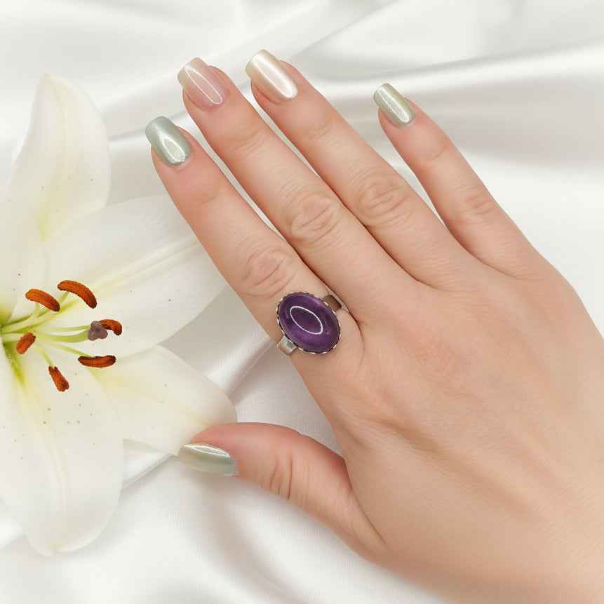 Bague en améthyste argenté au choix