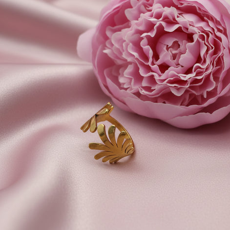 Bague doré en acier inoxydable