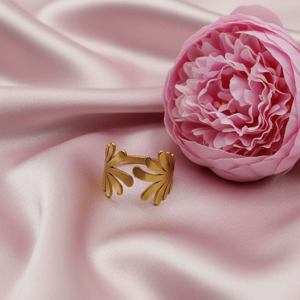 Bague doré en acier inoxydable