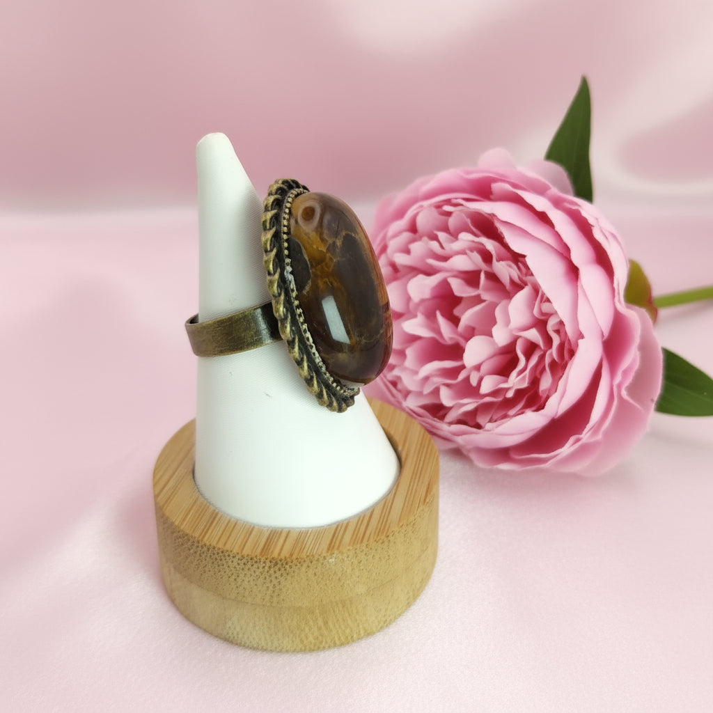 bague laiton oeil de tigre