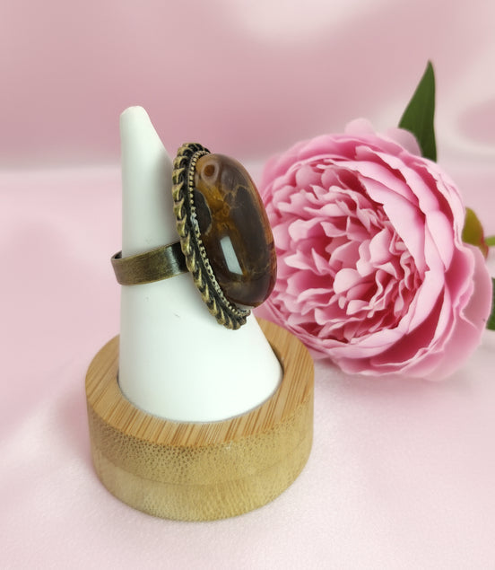 bague laiton oeil de tigre