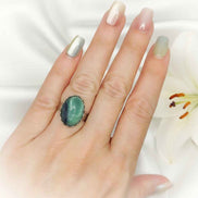 Bague en fluorite et acier inoxydable