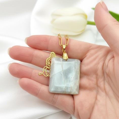 pierre de lune blanche rectangle