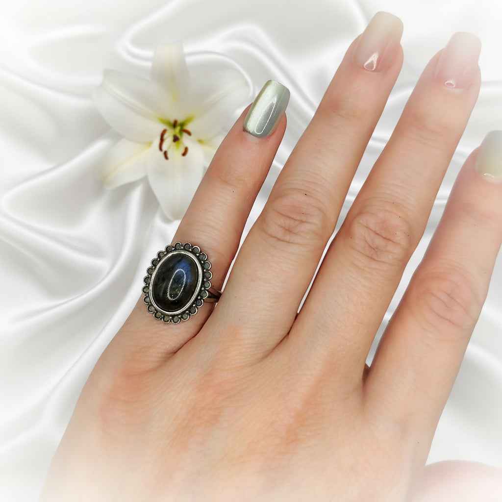 Bague en argent s925 et labradorite