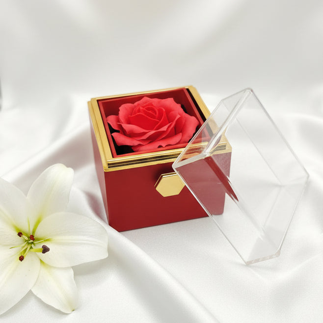 Coffret rose éternel rouge pour demande en mariage