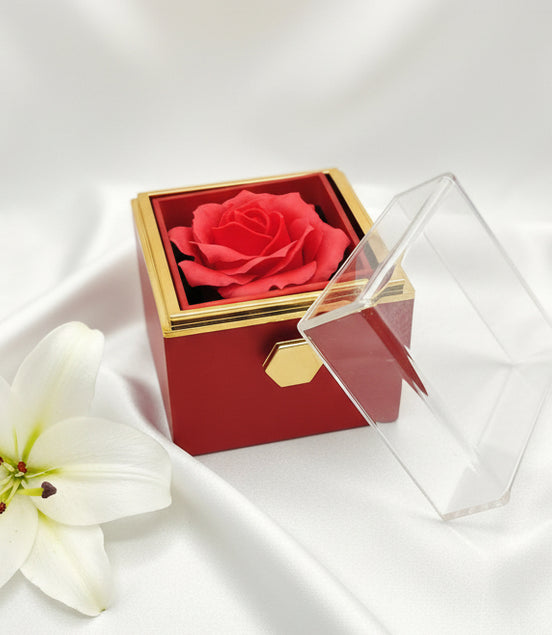 Coffret rose éternel rouge pour demande en mariage